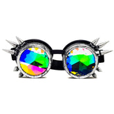 Brushed Chrome Steampunk Kaleidoscope Goggles